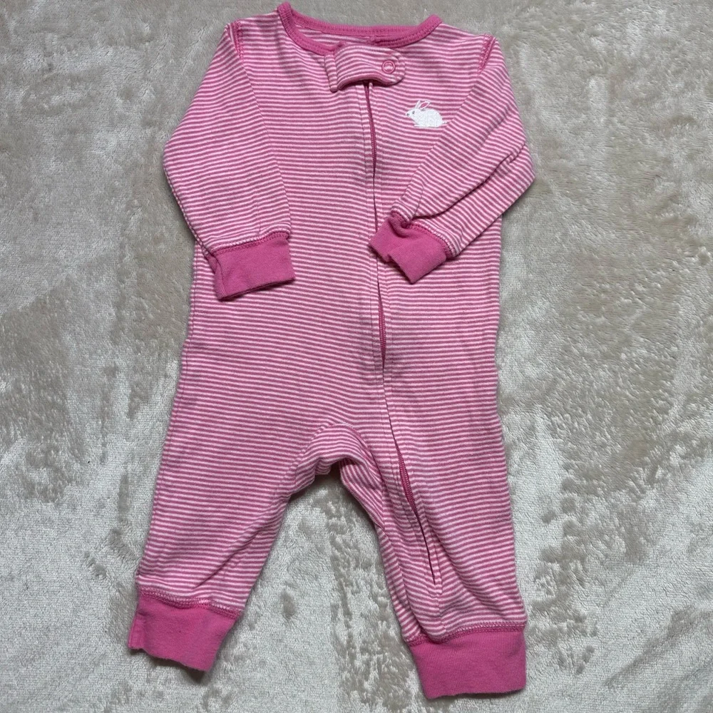 Carter's | Baby Girl Pink Striped Jumpsuit | 3M